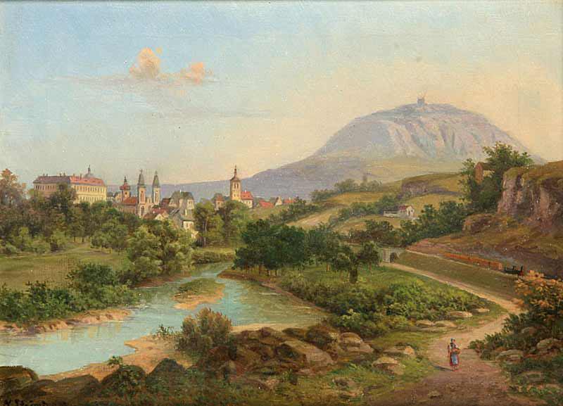 unknow artist A View of Roudnice with Mount rip oil painting image